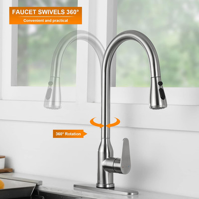 Touch Kitchen Faucet, Smart Kitchen Sink Faucet with Pull down Sprayer, Touch...