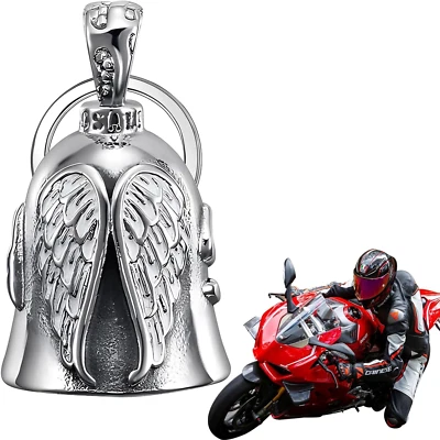 LUYLMO Guardian Bell Biker Bell, Motorrad Glocke Glücksbringer, Edelstahl Motorradglock