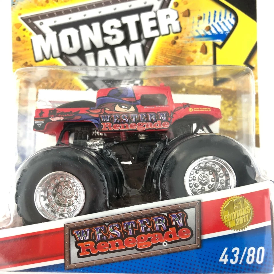 Hot Wheels Monster Jam Truck WESTERN RENEGADE Hummer 4x4 rojo diecast 1/64 tatuaje Foto 2 de 4