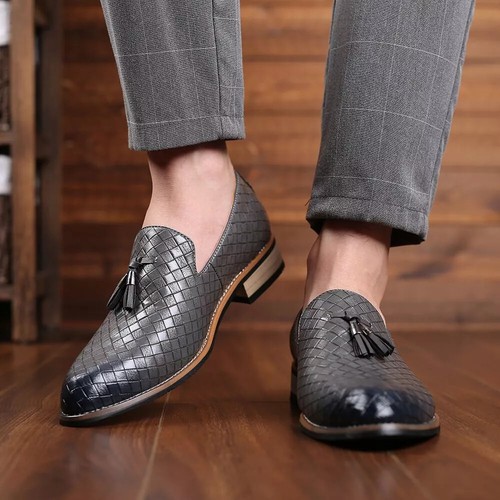 Mocassins Brogue Oxford En Cuir Synthétique Noir - Style Décontracté - Plusieurs Pointures Dispo