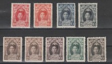 Suriname 1927-30 Ordinaire Wilhelmina Yv 114/20 - 9 V. MNH MF124019