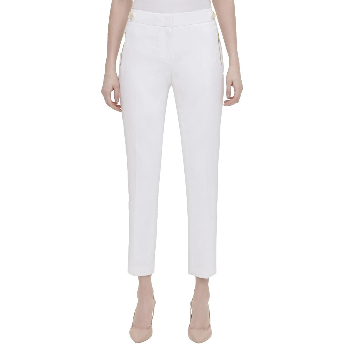 Calvin Klein Polyester White Pants for Women