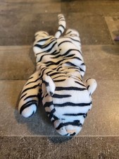 White striped tiger stuffed animal zoo toy figure