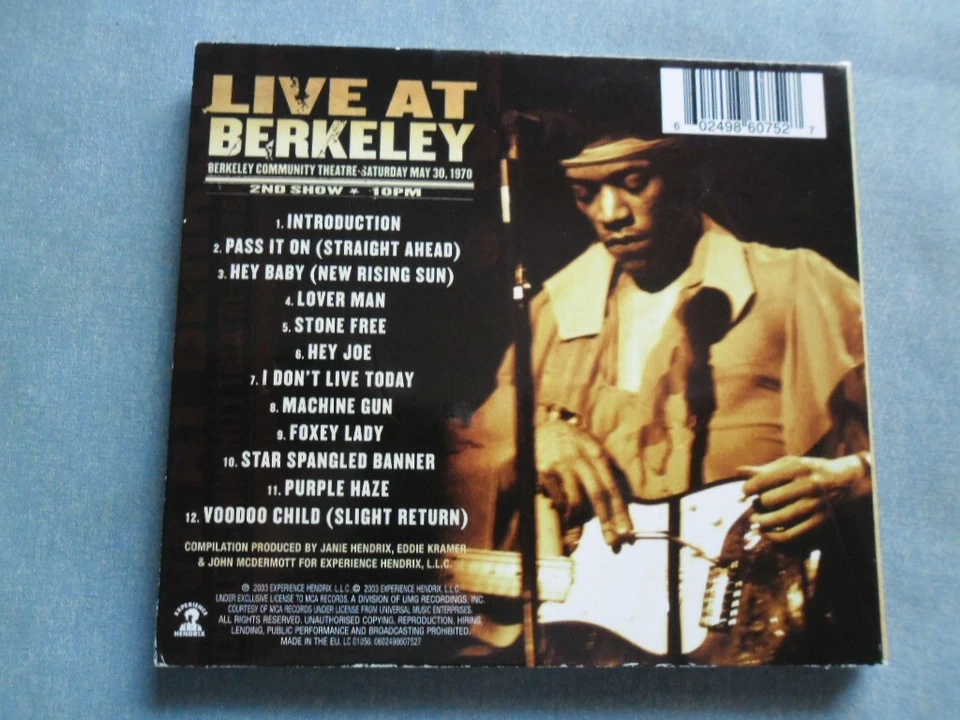 JIMI HENDRIX EXPERIENCE -- LIVE AT BERKELEY 1970 - 2ND SHOW -- (2003) -- CD - Bild 2 von 4