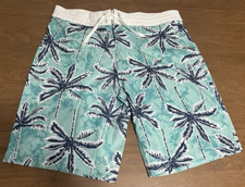 Old Navy Mens 34 Board Shorts Blue Palm Tree Print Swim Surf Beach Trunks