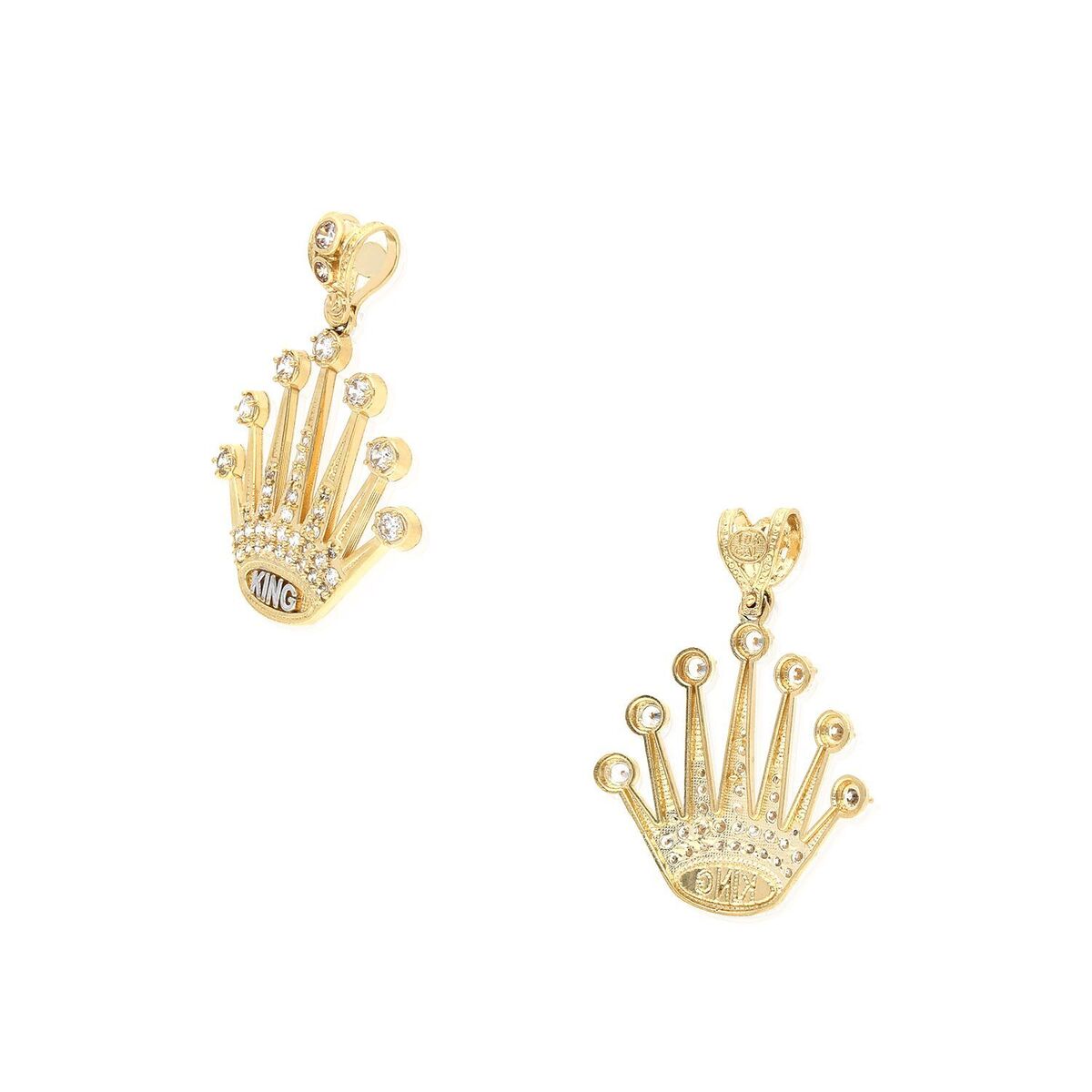 10K Yellow Gold CZ King Crown Pendant 1.6 10K Yellow Gold CZ King Crown Pendant 1.6