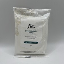 4 x Flex Biodegrable Plant Based Wipes 12 Flushable Wipes Per Pack