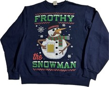 VTG Frothy the Snowman Ugly Christmas Sweatshirt Sweater Jerzees NuBlend Sz Med.