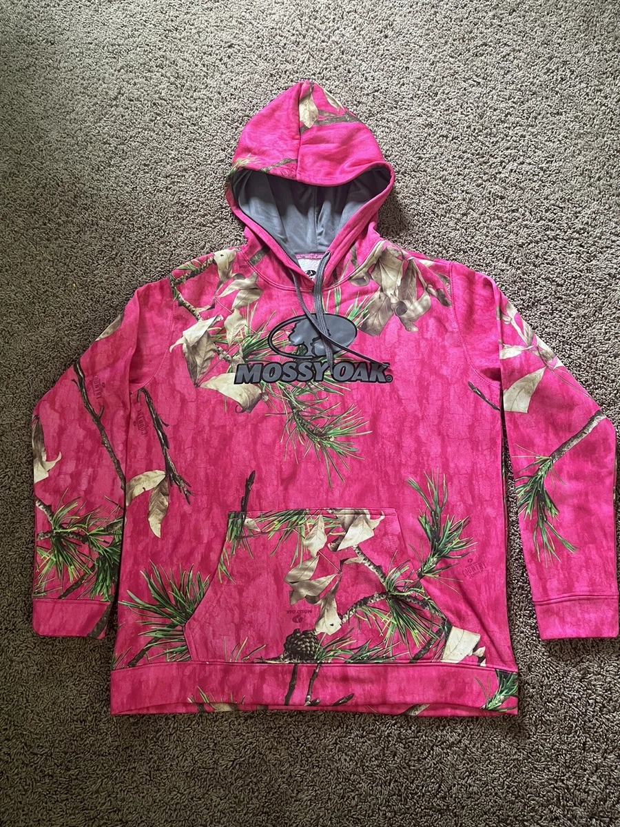 Mossy Oak Hoodie Sweatshirt Youth Size Large 12-14 Pink Camo NICE!