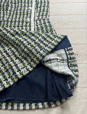 NWT Kate Spade New York Womens Dress Green Mult 4 Pop Tweed Colorful  Sleeveless | eBay