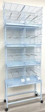 Deluxe 4 of Stackable Bird Parrot Breeder Cage Center Divider With Rolling Stand