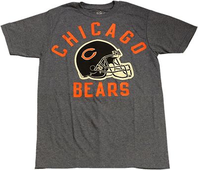 Chicago Bears Helmet Logo Tri Blend Men's T-shirt-10474-10477