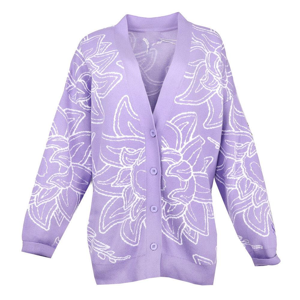 Puma Stewie X City Of Love Кардиган с длинным рукавом Женские фиолетовые повседневные топы 625927