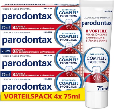 Parodontax Complete Protection Extra Frisch Zahnpasta 8-Vorteile 4erPack ,4x75ml