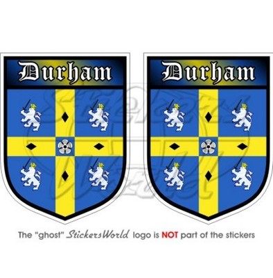 DURHAM County Schild ENGLAND GB 75mm Auto Aufkleber x2 Vinyl Stickers, Decals