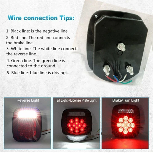 For 87-95 Jeep Wrangler YJ LED Headlights 7x5" + Tail Lights Turn Signal Combo - Picture 12 of 12
