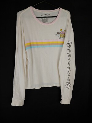 FRIENDS Tshirt Juniors XXXL Size 21 Ivory Long  Sleeve Tv Series Plus