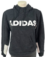 Adidas Women s Hoodie Sweatshirt Spellout Logo Size S Gray - Pullover