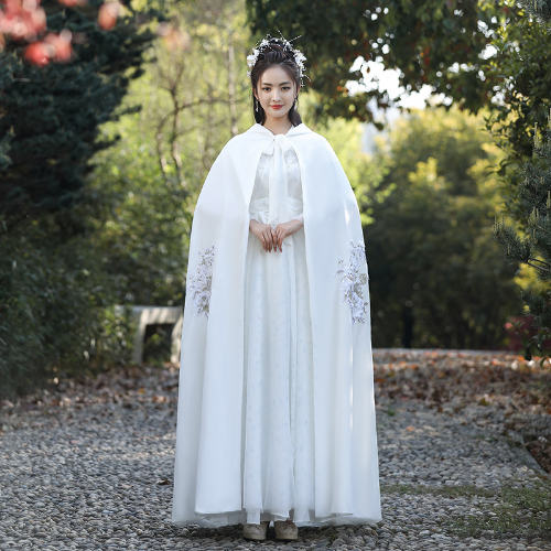 ALTRA Mantello bianco antico cappotto donna Han cinese antivento capospalla stile cinese