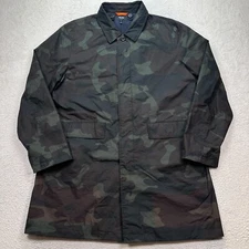 Jack Spade Camo Jacket Men's Size XL Waxed Cotton Button up Trench Coat