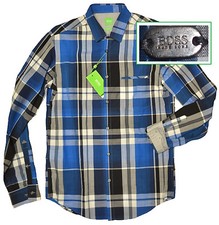 NWT Hugo Boss Green Label By Hugo Boss Modern Fit Plaid Long-Sleeve Shirt