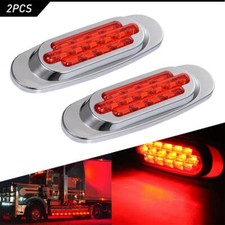 2X Red 6.37" LED Clearance Side Marker Light For 12V Truck Trailer RV Waterproof