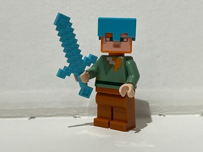 LEGO MINECRAFT ALEX + DIAMOND SPITZHACKE & HELM AUS SET 21142 (min062)
