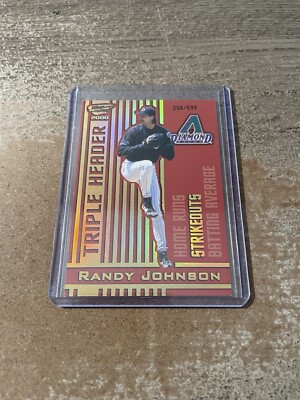 2000 Revolution Triple Header Gold #21 Randy Johnson # d/599 Diamondbacks