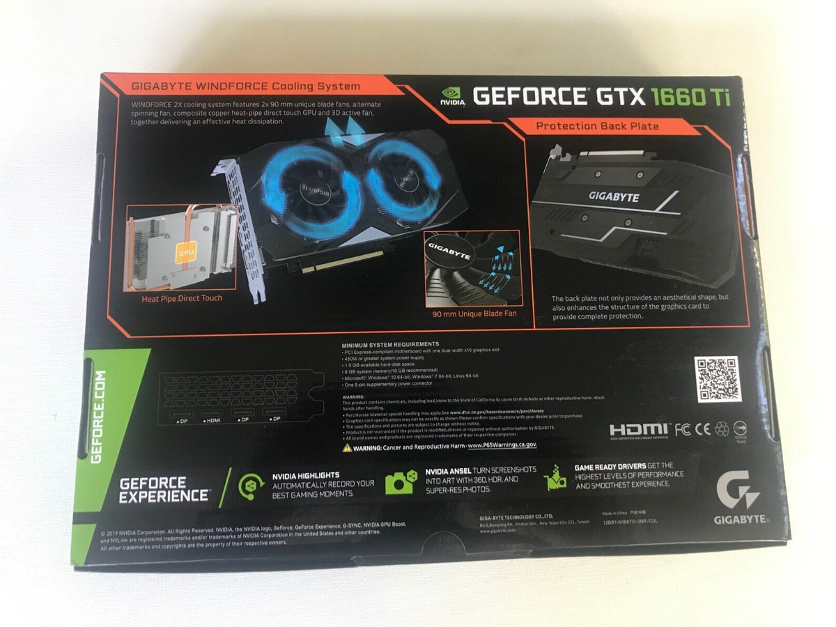 Gigabyte Geforce GTX 1660 Ti 6GB Box only (No Graphics card in)