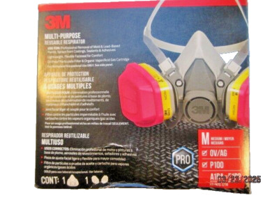 3M Multi-Purpose Respirator Plastic/Rubber Medium 62023H1-DC Exp 06/2029
