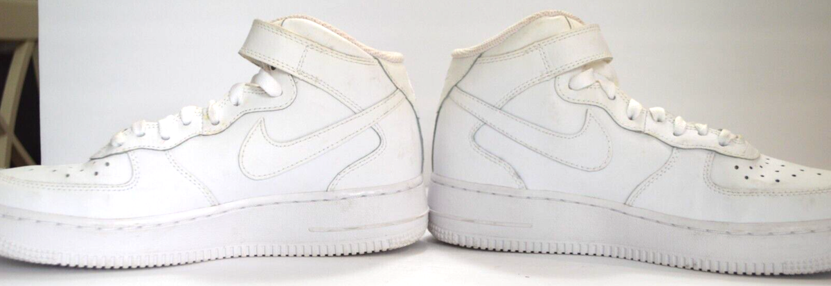 Nike Air Force 1 Mid Sneakers GS Triple White 314195-113 Youth 6Y