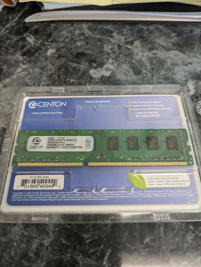 Centon PC3-10600 4 GB DIMM 1333 MHz DDR3 SDRAM Memory (R1333PC4096) - Image 2 of 2