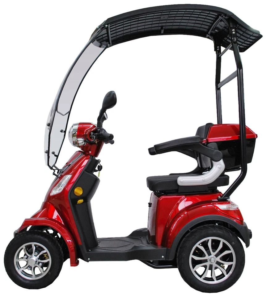 ECO ENGEL 510 Rot, 25 km/h E-Scooter 4 Räder mit Dach, Elektromobil, E Roller - Bild 4 von 4