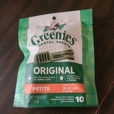 Greenies Original Petite Size 10 count 6 oz Dental Chew Treats for Dogs