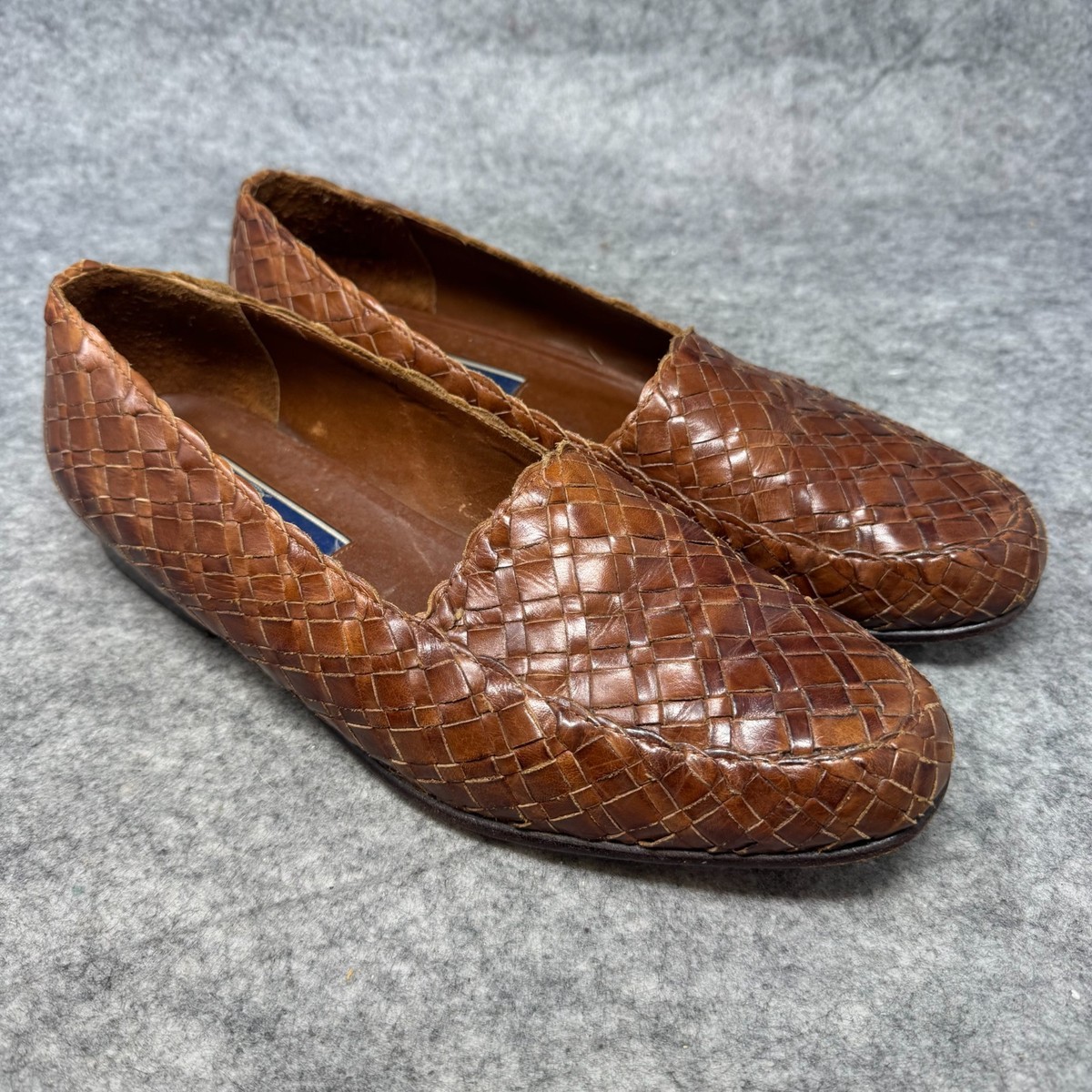Bragano Leather Woven Loafers Mens 11M Brown Casual Cole  display picture 3