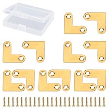Flat Corner Braces 12 PCS Brass 90 Degree Angle L Metal Bracket With Screws