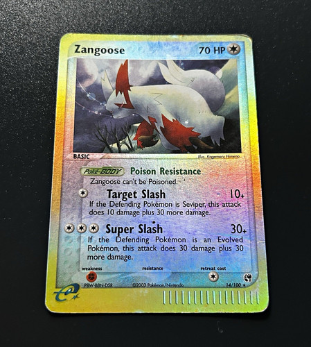 The Pokémon Company Zangoose 14/100 EX Sandstorm Reverse Holo Rare 70 HP EN