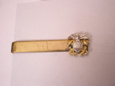 USN Navy Eagle & Anchors Vintage Tie Bar Clip insignia emblem rank