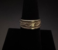 Vintage Taxco Sterling Silver Scroll Design Band Ring - MEXICO TV-55 925, 6.10g