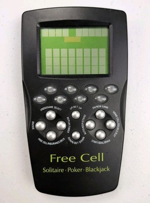 Used Radica Free Cell Electronic Handheld Game Solitaire Poker Blackjack Tested