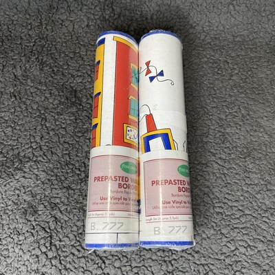VTG Fine Decor Wallpaper B777 Made in England Train Building 5.5 Yd NEW