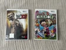 Nintendo Wii Game Lot- WWE 12 And Carnival Mini Golf