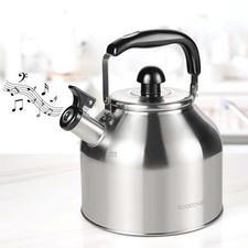 Whistling Tea Kettle for Stove Top,304 Stainless Steel Tea Kettles,4L/4.2QT T...