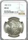 1881 O $1 Morgan Silver Dollar MS62 NGC Uncirculated New Orleans