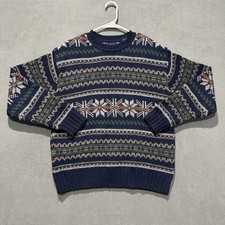Vintage Gap Sweater Mens M Blue Fair Isle Nor...