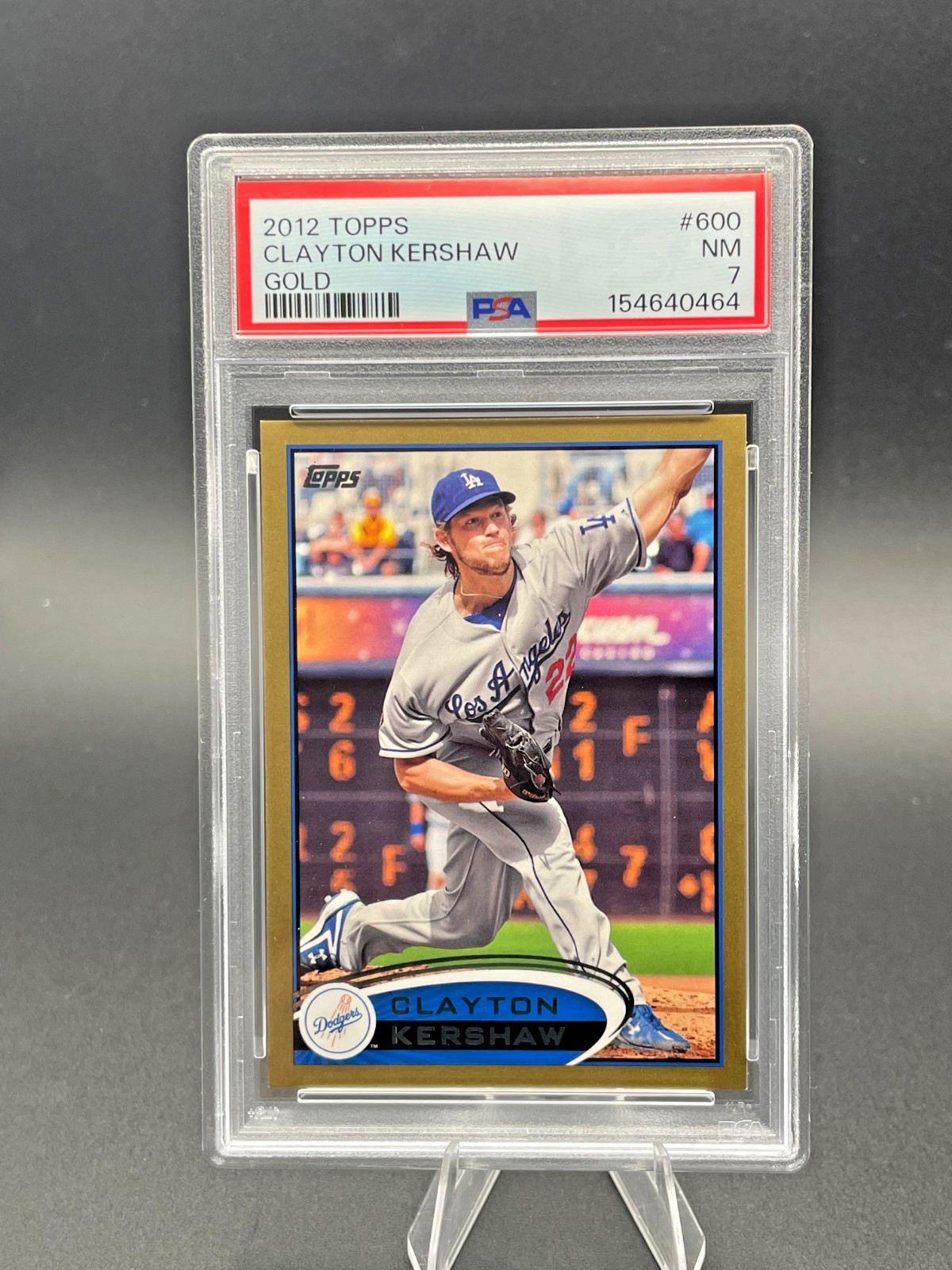 2012 TOPPS GOLD #600 CLAYTON KERSHAW 1505/2012 PSA 7