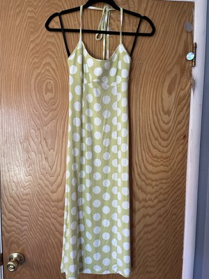 LPA Soft Lime Green polka Dot Halter Dress Size Small | eBay