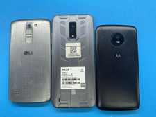 LOT OF 3 PHONES FOR PARTS MOTOROLLA E4 2017,BLU VIEW 4,LG K7