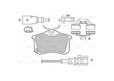 VALEO 598463 4x Bremsbeläge hinten