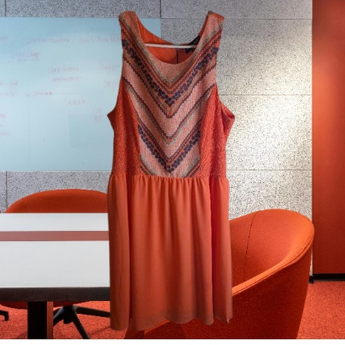 My Michelle 11 ärmellos gefüttert orange fließend Baumwollmischung Sommer Damen Kleid. - Bild 1 von 1